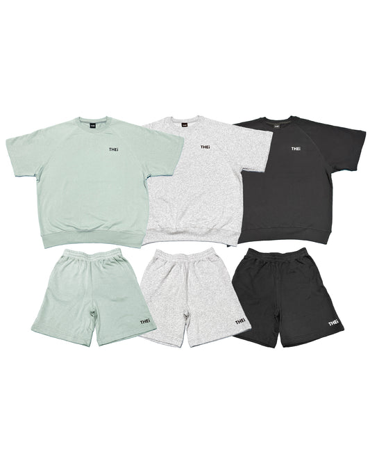 Basic One Point Loose Fit Sweat T-Shirt & Shorts Setup