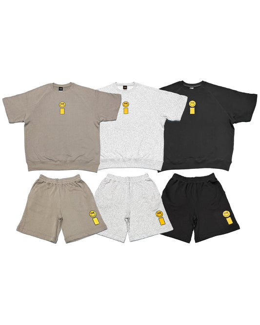 Smiley Loose Fit Sweat T-Shirt & Shorts Setup