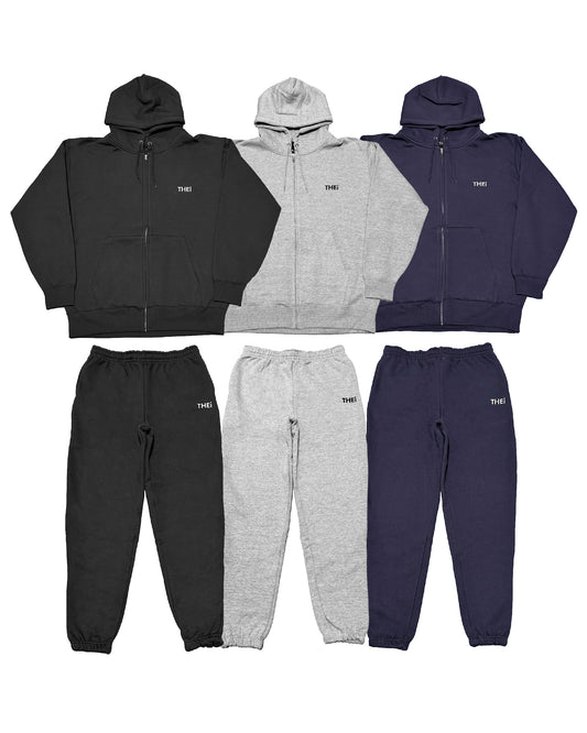 Basic One Point Heavy Weight Zip Hoodie & Pants Setup