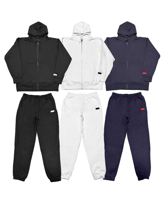 Box-Type2 One Point Heavy Weight Sweat Zip Hoodie & Pants Setup