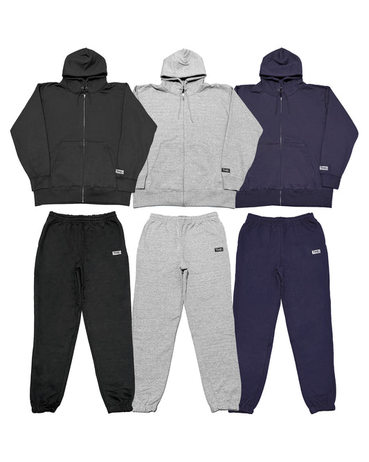 Box One Point Heavy Weight Sweat Zip Hoodie & Pants Setup