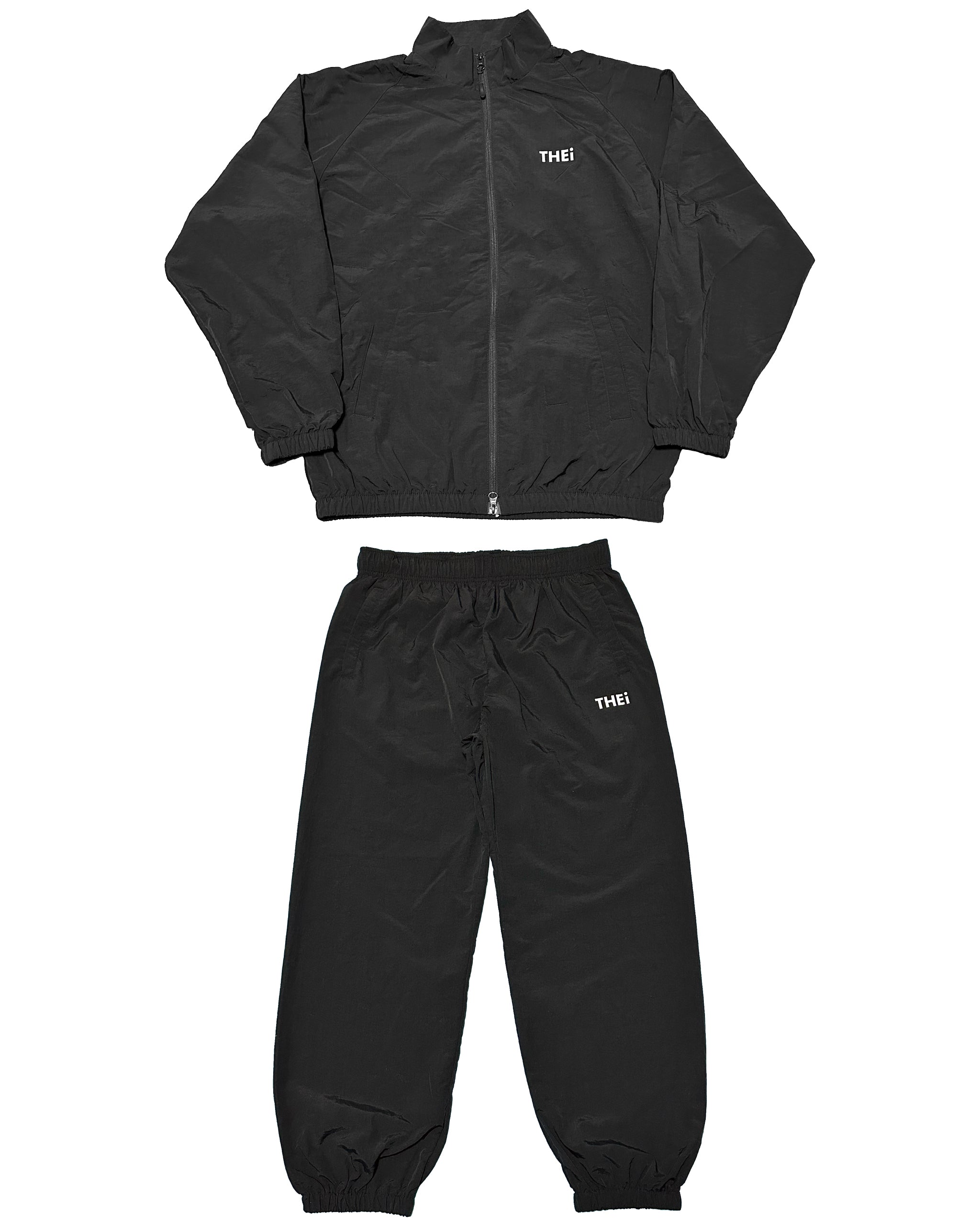 Basic One Point Nylon Track JKT & Pants Setup - Black
