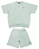 Basic One Point Relax Sweat Tee & Shorts Setup - Acid Green