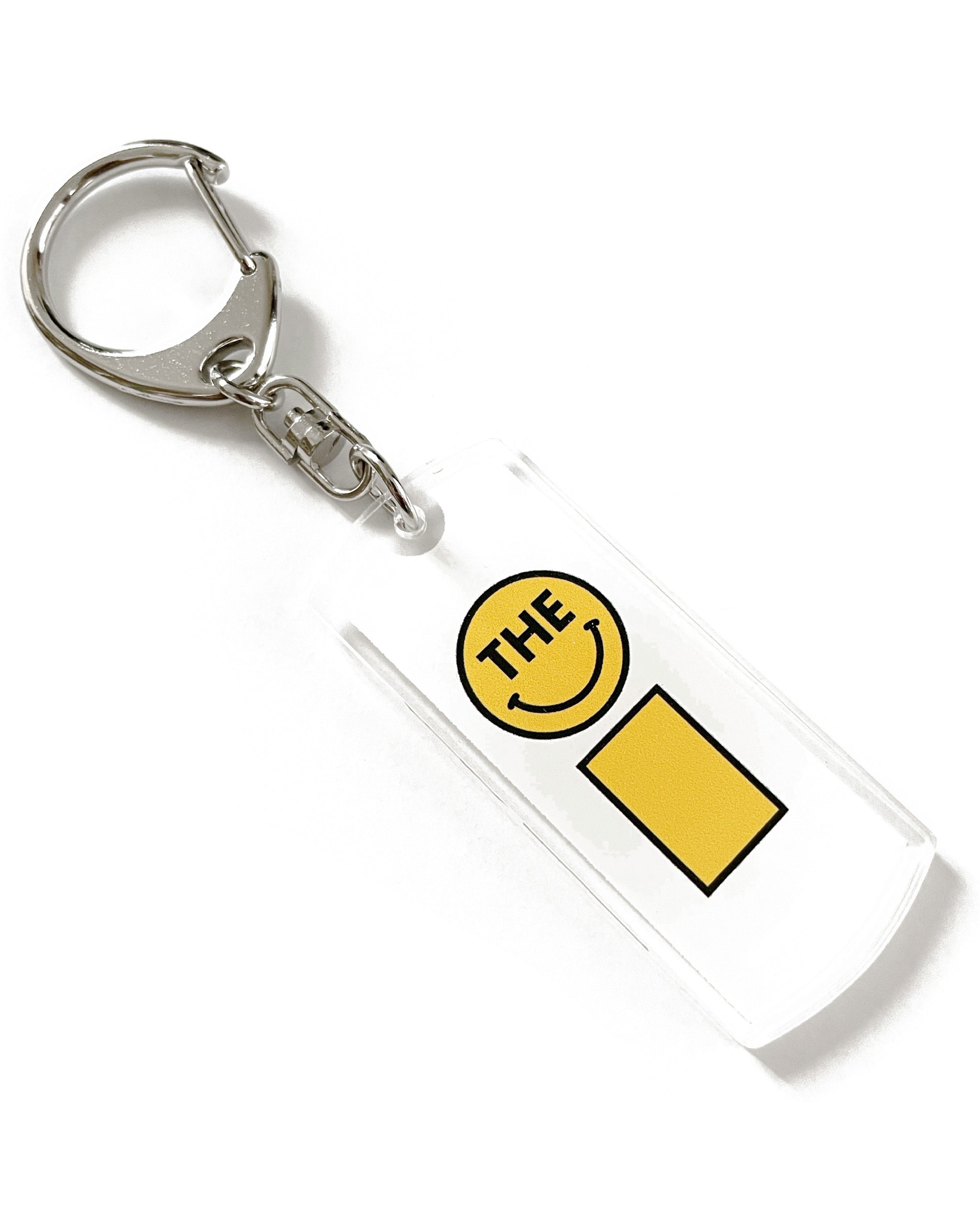 Smiley Tag Key Chain - White