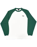 Basic One Point Raglan L/S Tee - White / Ivy Green