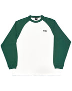Basic One Point Raglan L/S Tee - White / Ivy Green