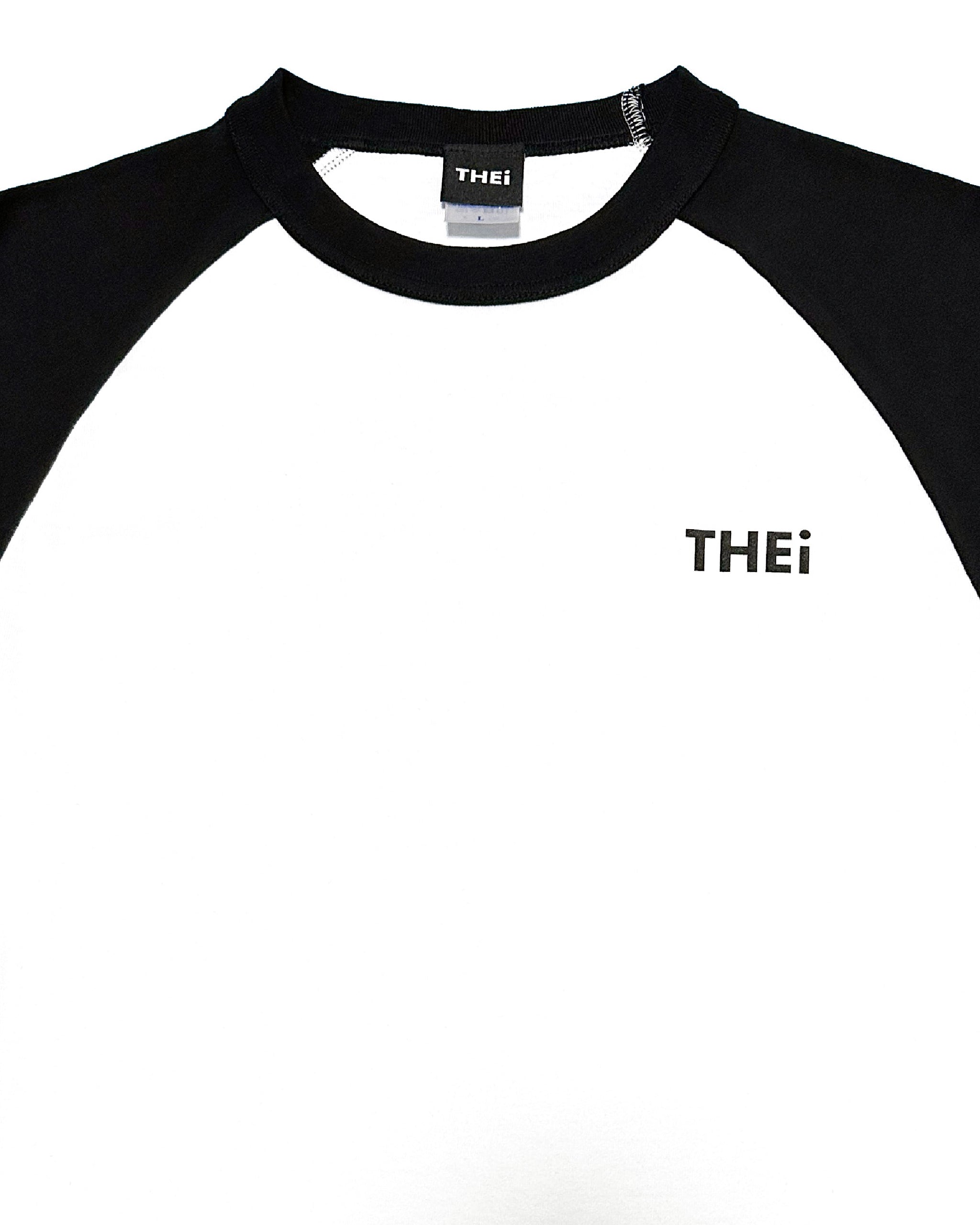 Basic One Point Raglan L/S Tee - White / Black