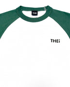 Basic One Point Raglan L/S Tee - White / Ivy Green