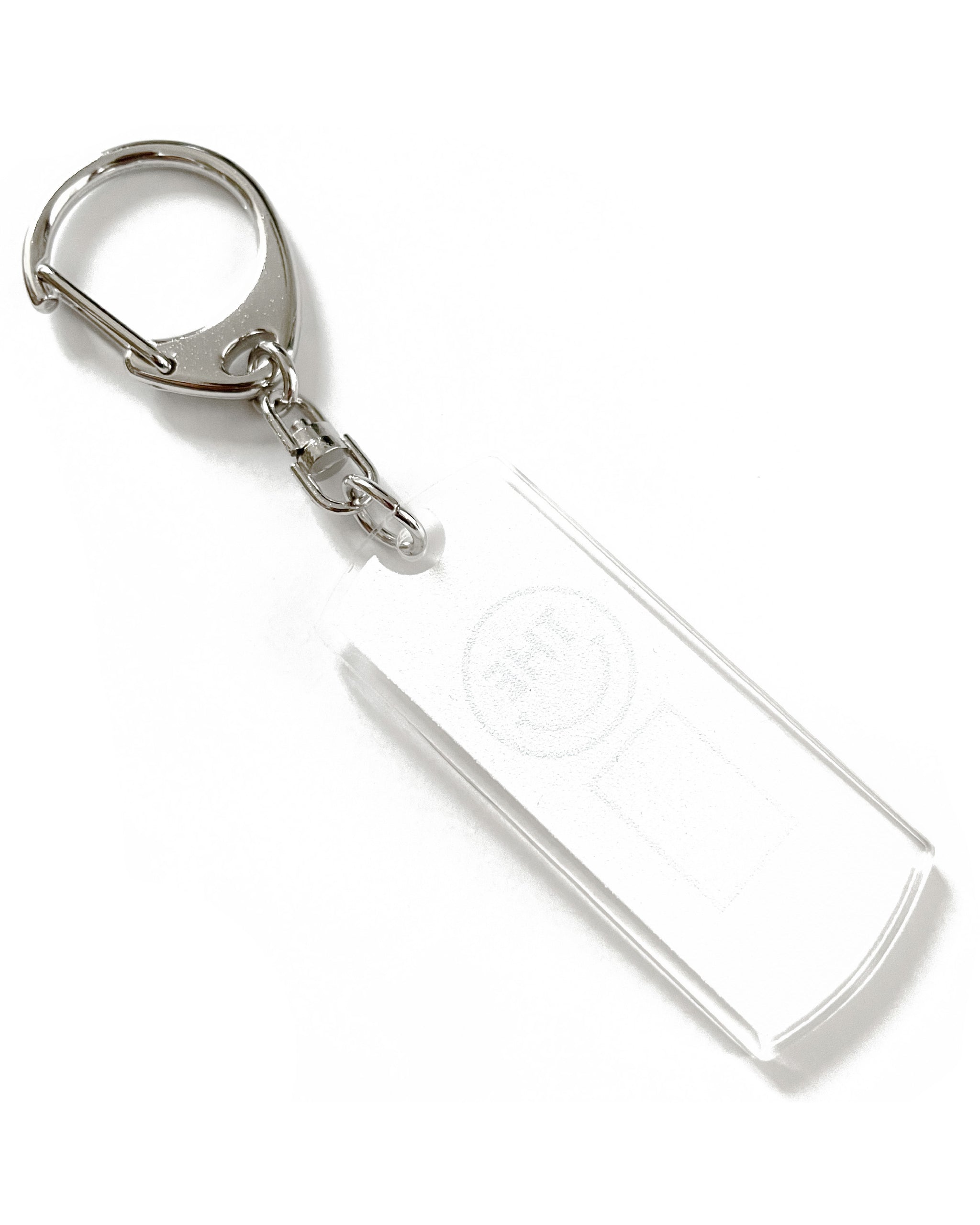Smiley Tag Key Chain - White