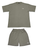 Basic One Point HW Tee & Shorts Setup - Stone Green