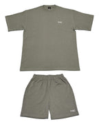 Basic One Point HW Tee & Shorts Setup - Stone Green