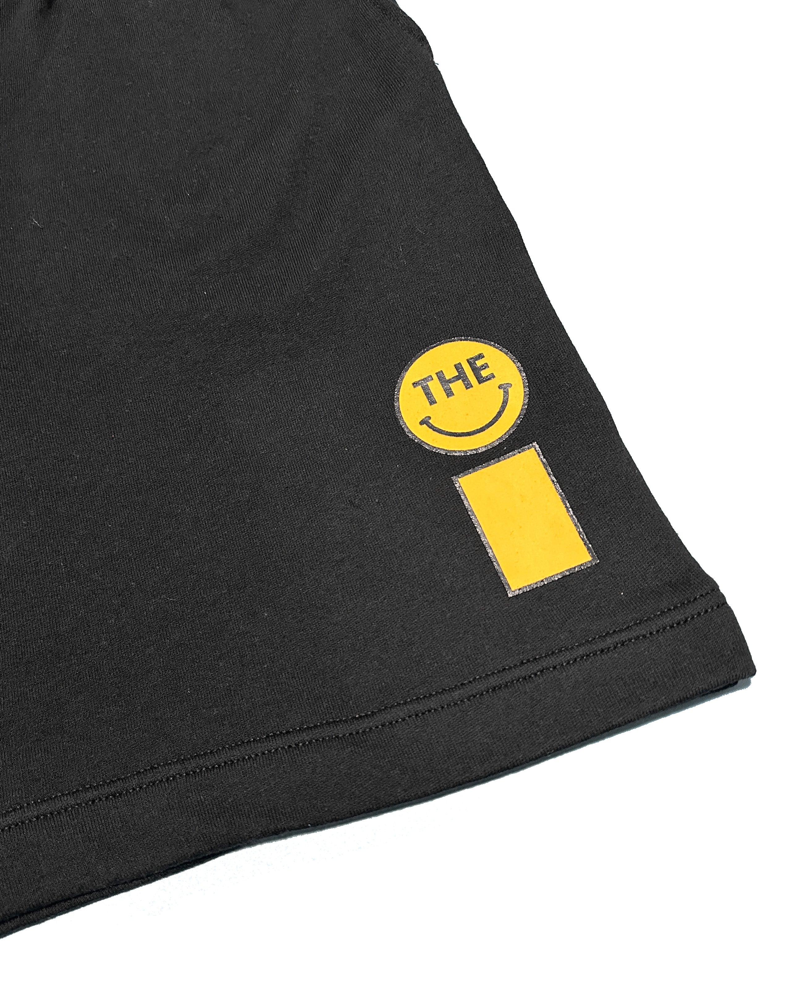 Smiley Relax Sweat Tee & Shorts Setup - Black
