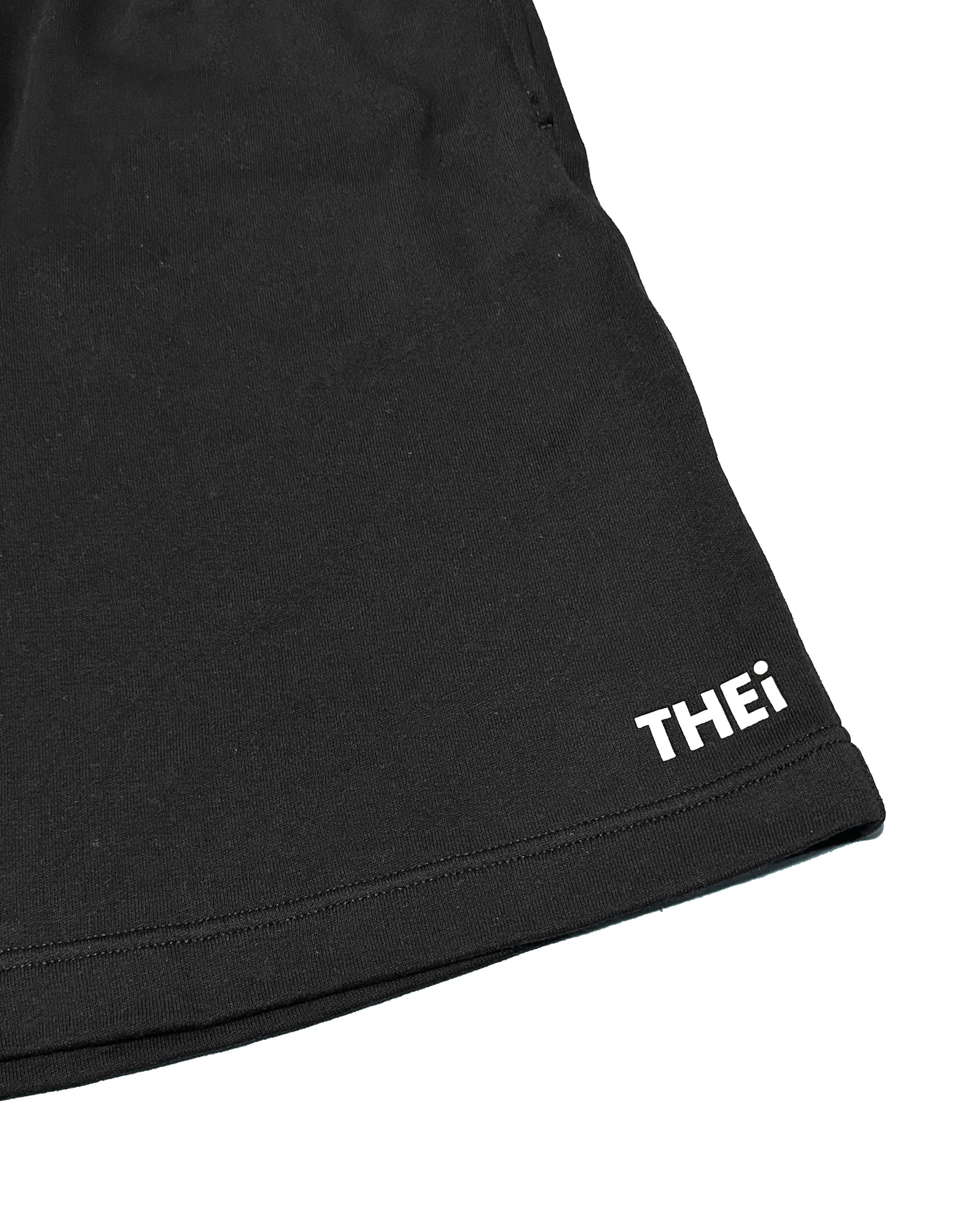 Basic One Point Relax Sweat Tee & Shorts Setup - Black