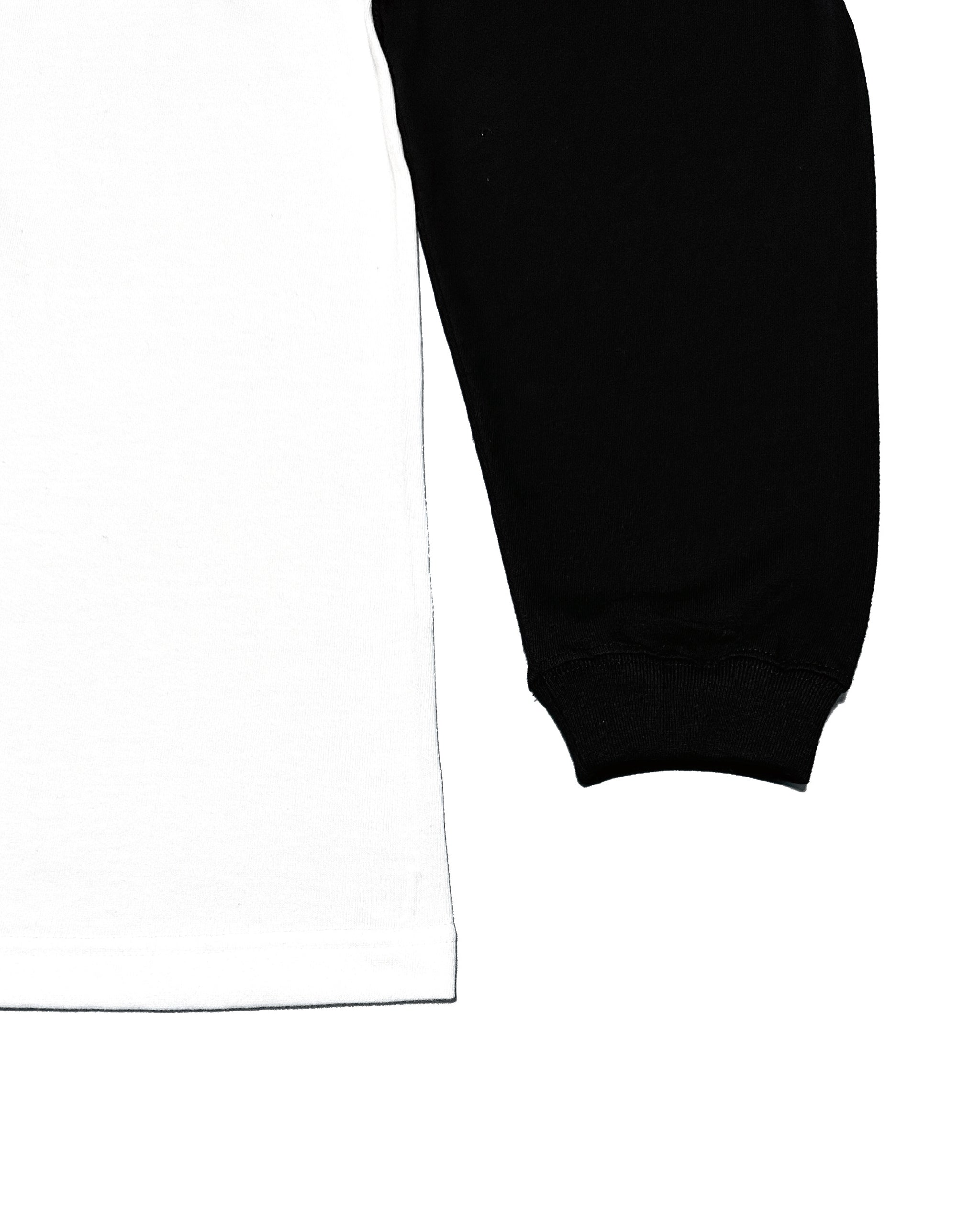 Basic One Point Raglan L/S Tee - White / Black