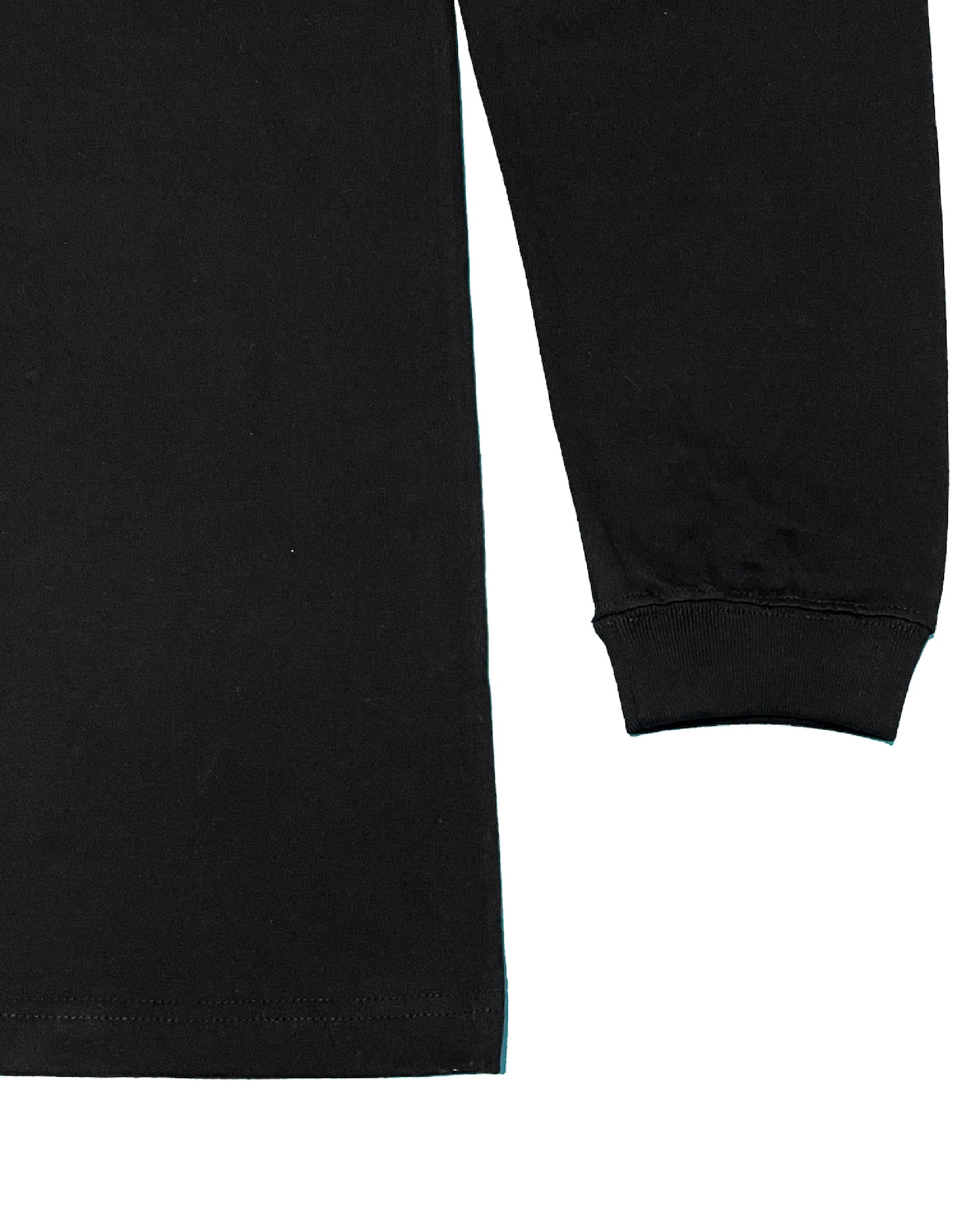 Basic Back Print L/S Tee - Black