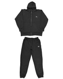Arabic One Point HW Sweat Zip Hoodie & Pants Setup - Black