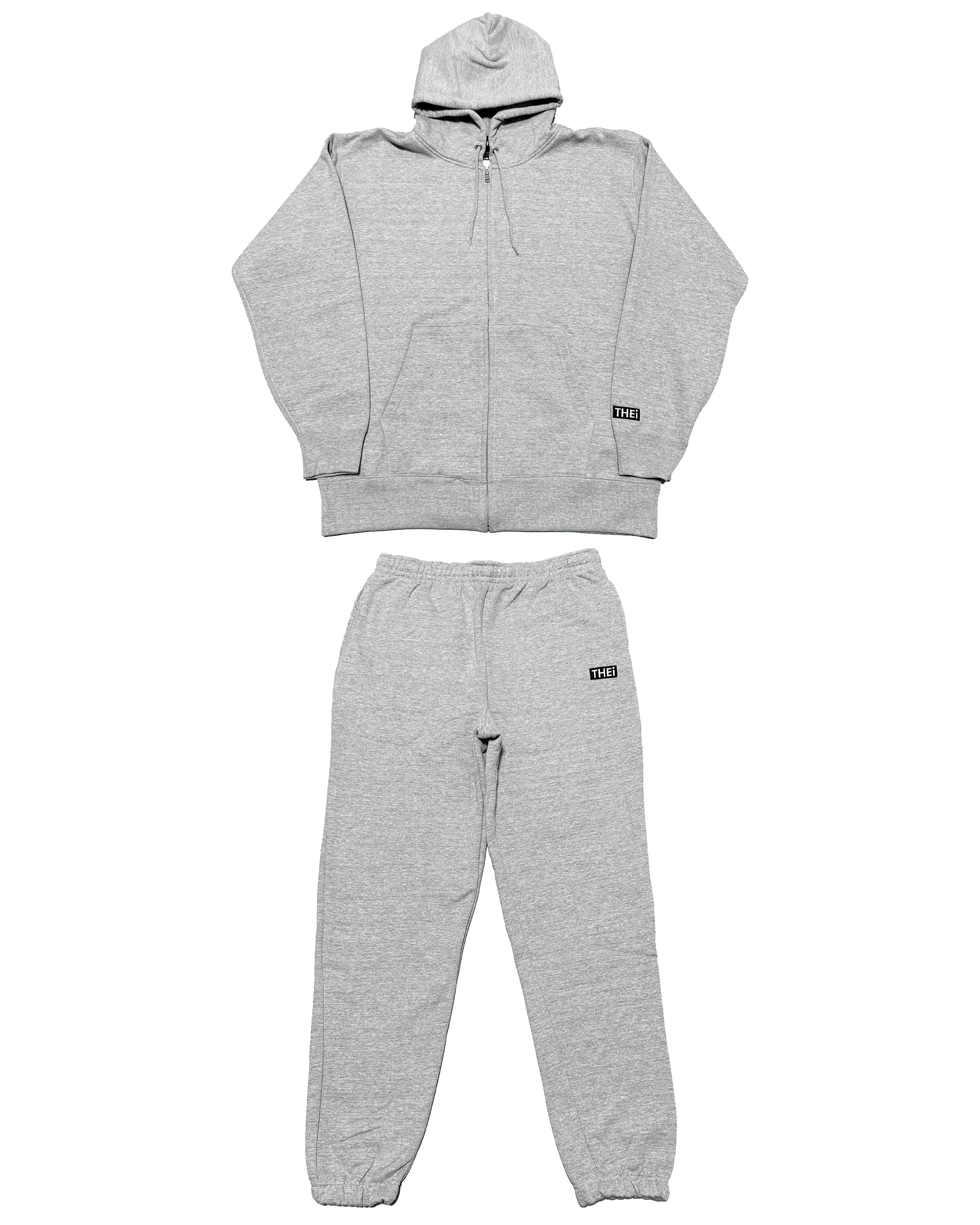 Box One Point HW Sweat Zip Hoodie & Pants Setup - Gray
