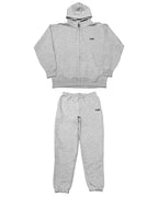 Basic One Point HW Sweat Zip Hoodie & Pants Setup - Gray