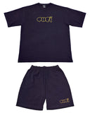 Bubble HW Tee & Shorts Setup - Navy