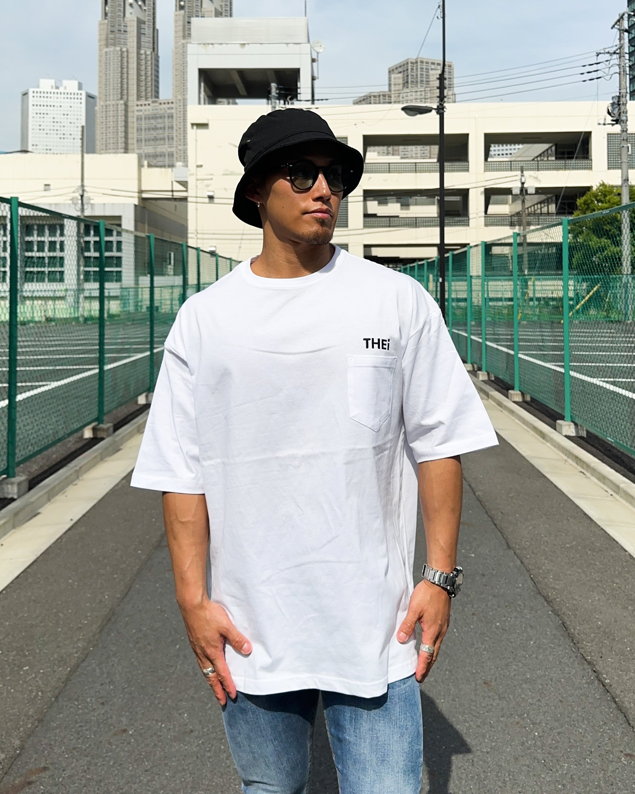 Basic One Point Big Pocket Tee - White