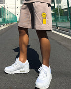 Smiley Relax Sweat Shorts - Smokey Beige