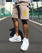 Smiley Relax Sweat Shorts - Smokey Beige