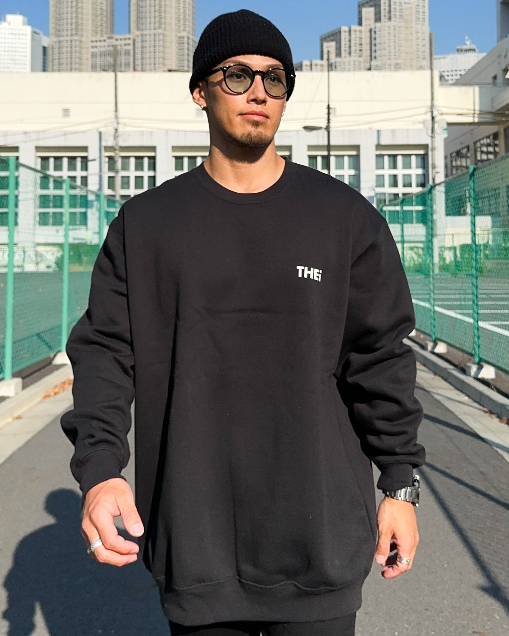 Basic One Point Sweat Shirt - Black