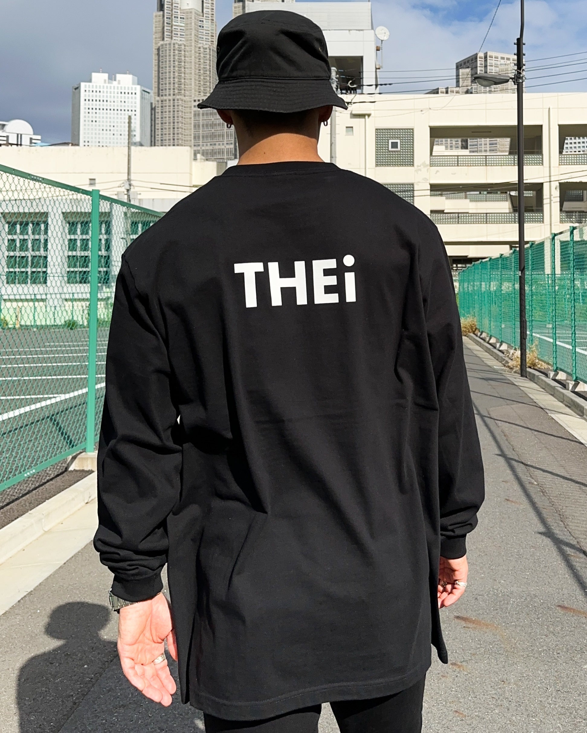 Basic Back Print L/S Tee - Black