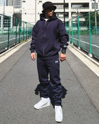 Box One Point HW Sweat Zip Hoodie & Pants Setup - Navy