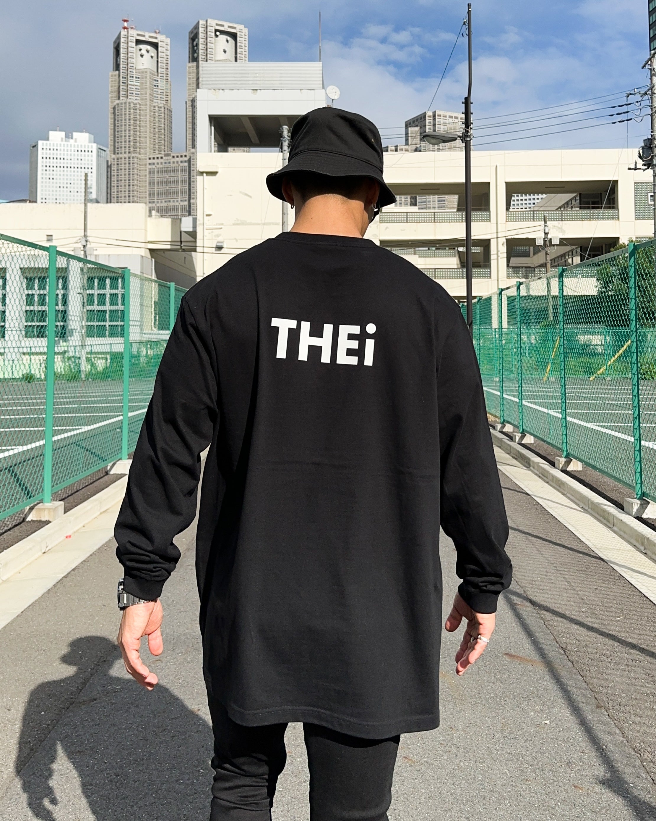 Basic Back Print L/S Tee - Black