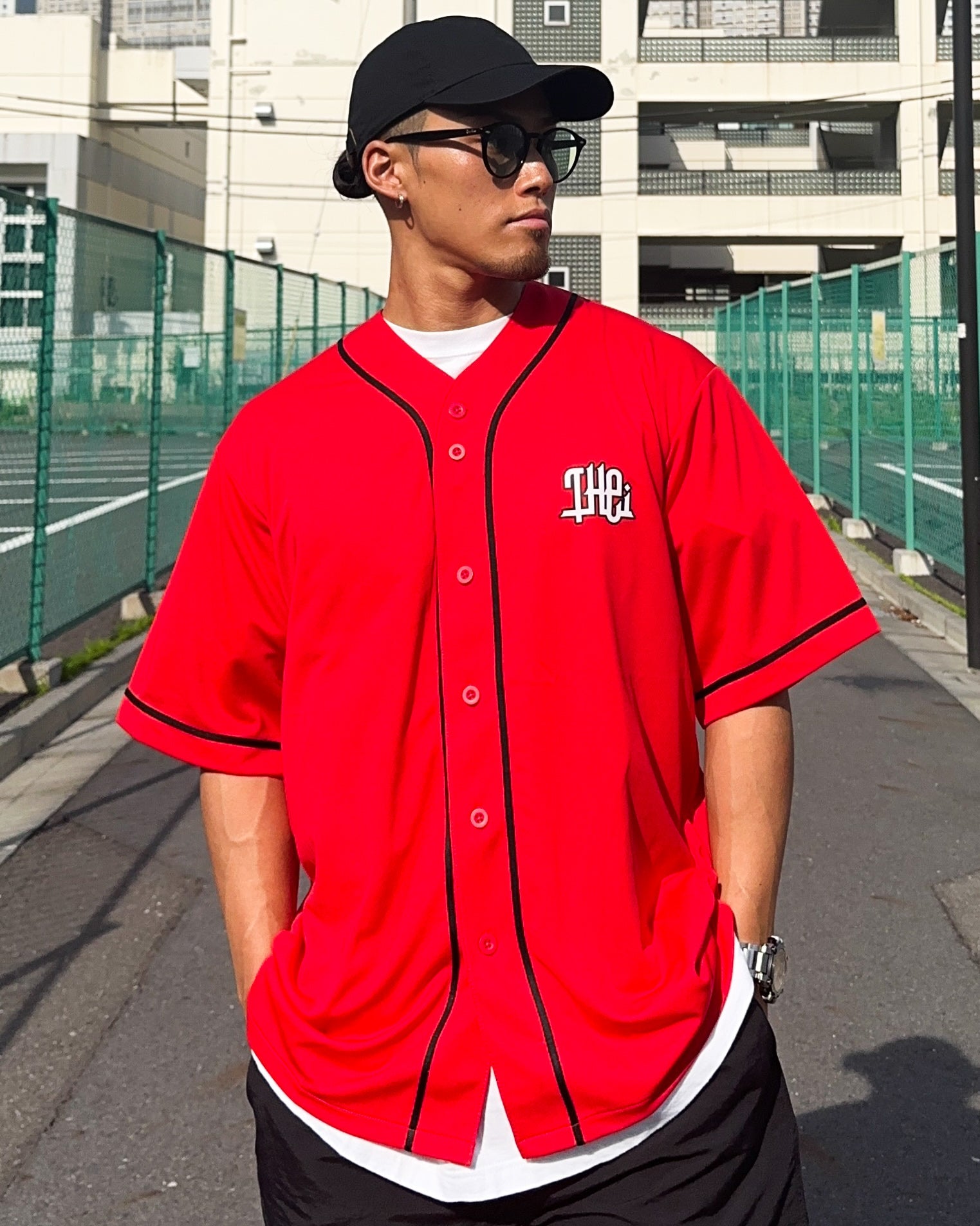 Arabic-Type2 Baseball Shirt - Red