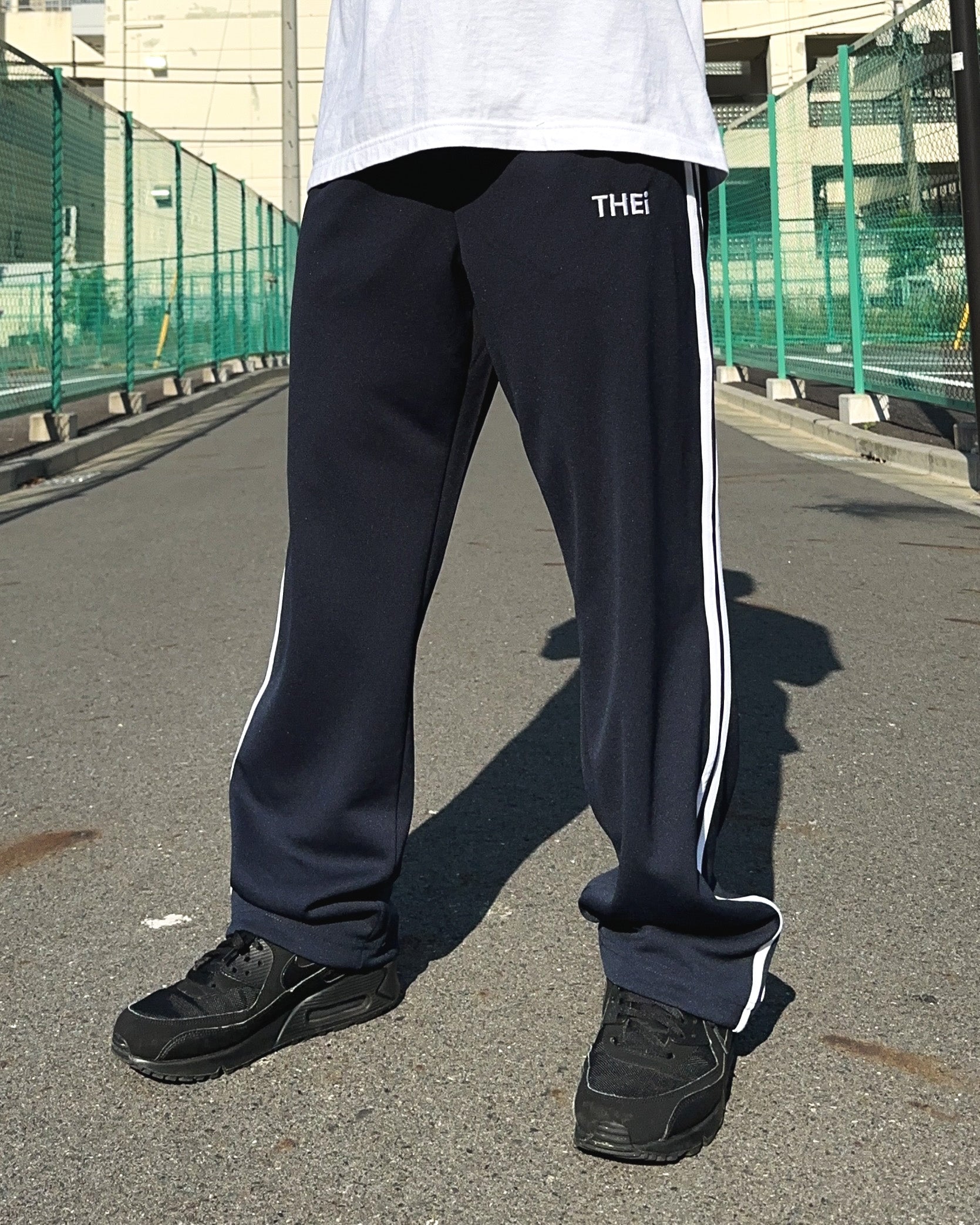 Basic One Point Track Pants - Navy / White
