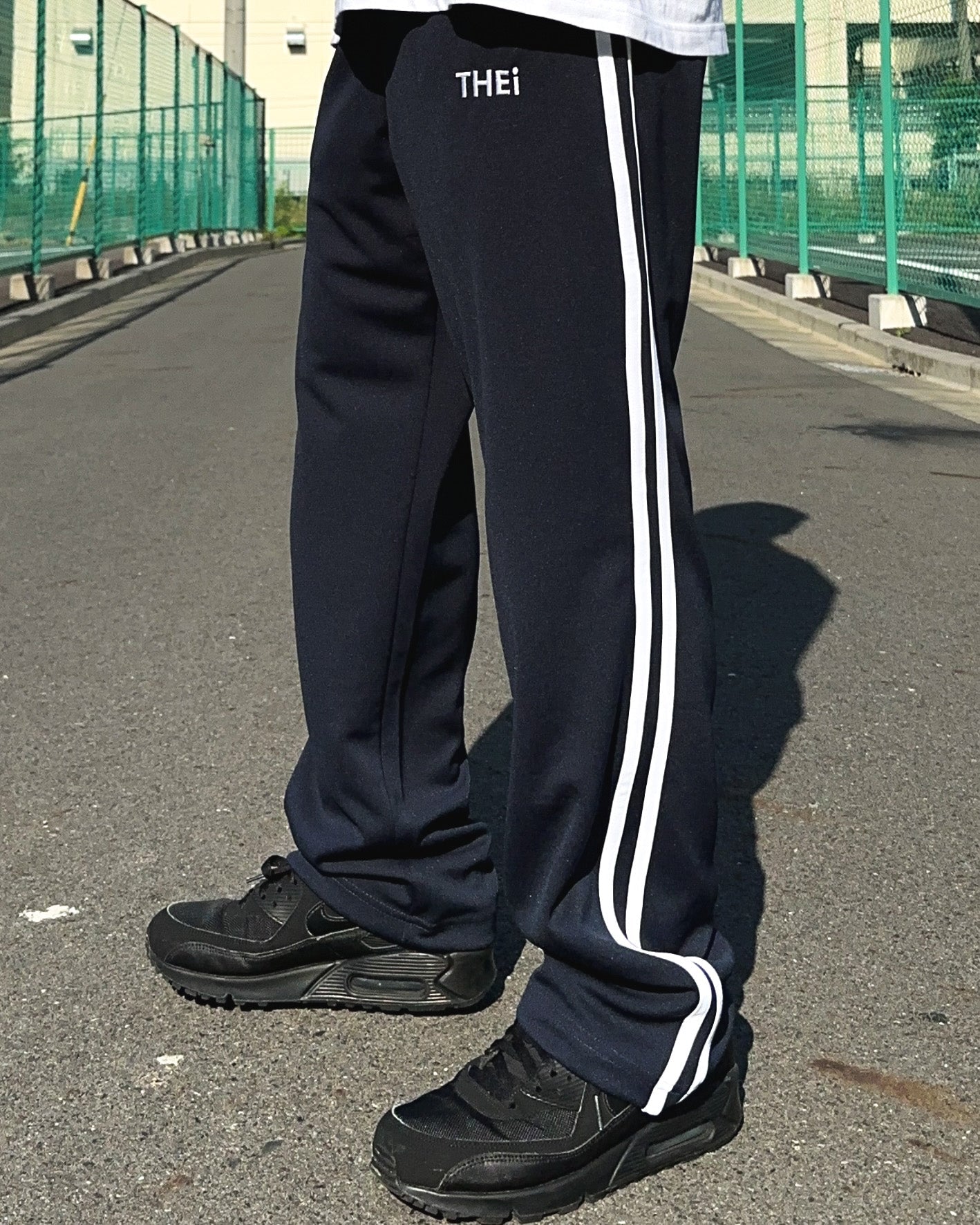 Basic One Point Track Pants - Navy / White