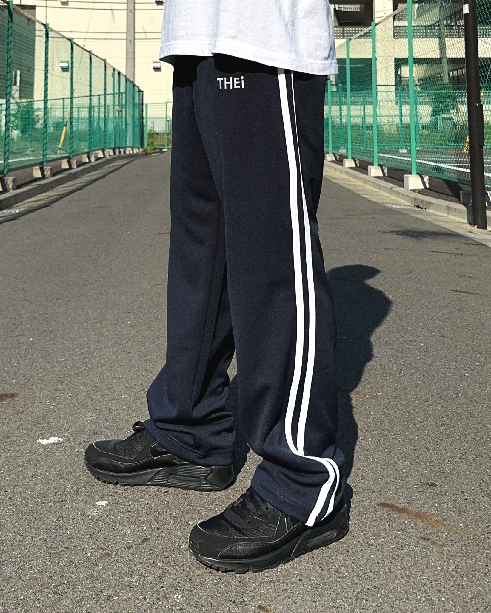 Basic One Point Track Pants - Navy / White