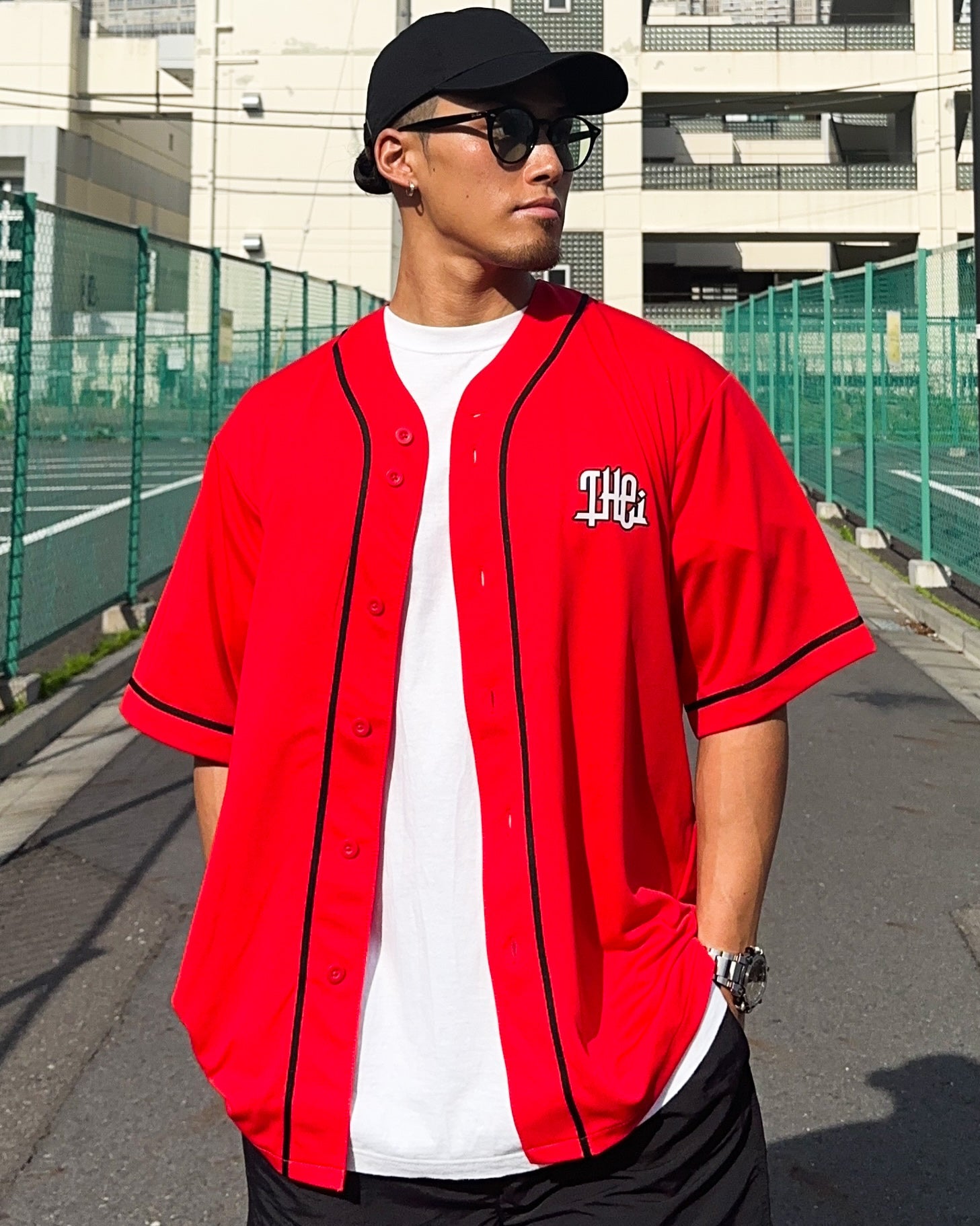 Arabic-Type2 Baseball Shirt - Red