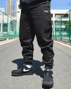 Basic One Point HW Sweat Zip Hoodie & Pants Setup - Black