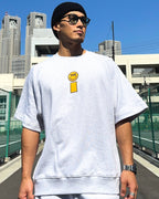 Smiley Relax Sweat Tee & Shorts Setup - Gray