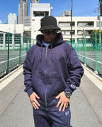 Box One Point HW Sweat Zip Hoodie - Navy