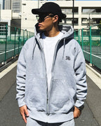 Arabic One Point HW Sweat Zip Hoodie & Pants Setup - Gray