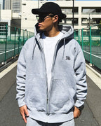 Arabic One Point HW Sweat Zip Hoodie - Gray