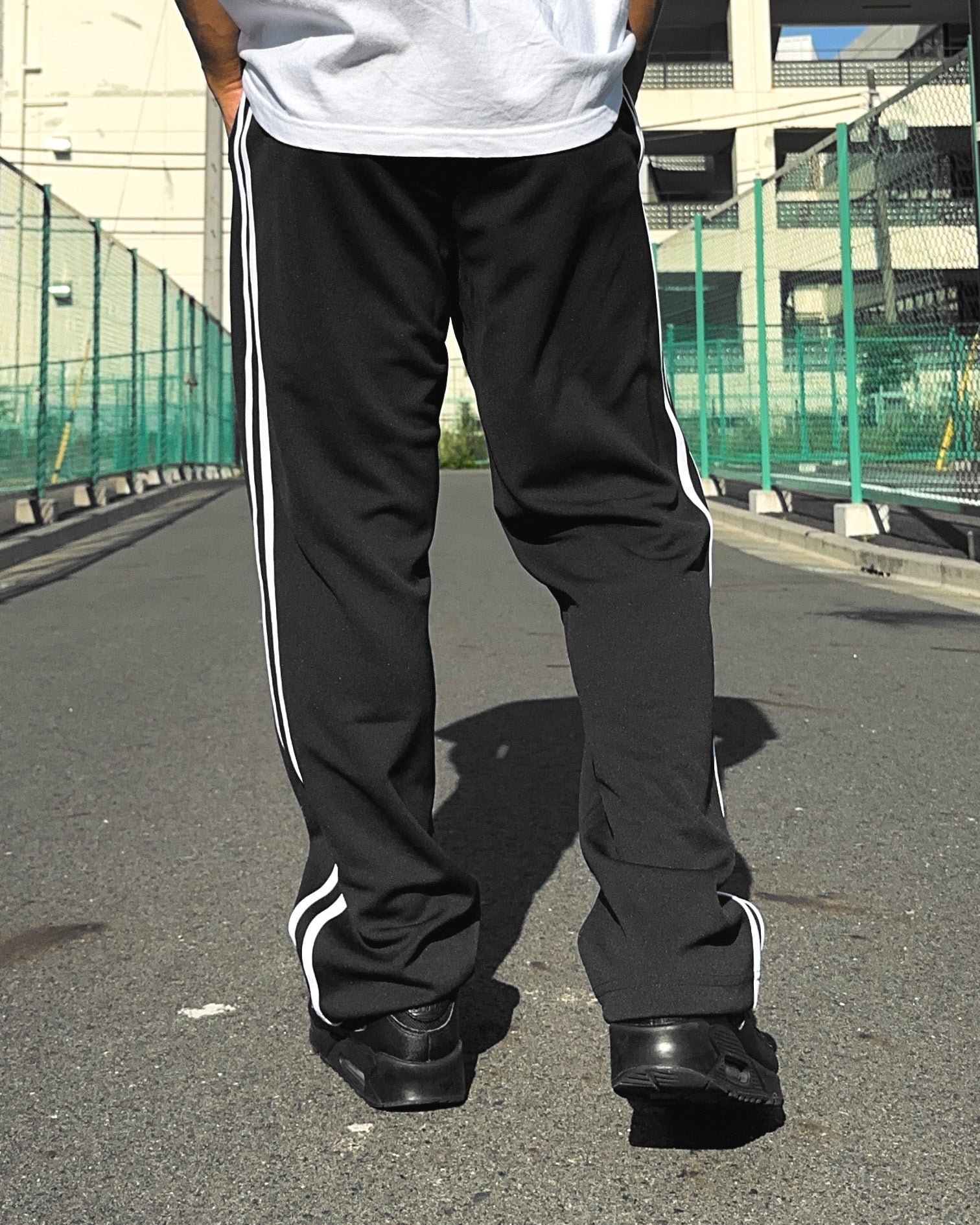 Basic One Point Track Pants - Black / White