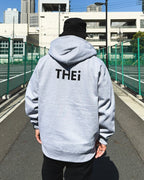 Basic Back Print HW Sweat Zip Hoodie - Gray