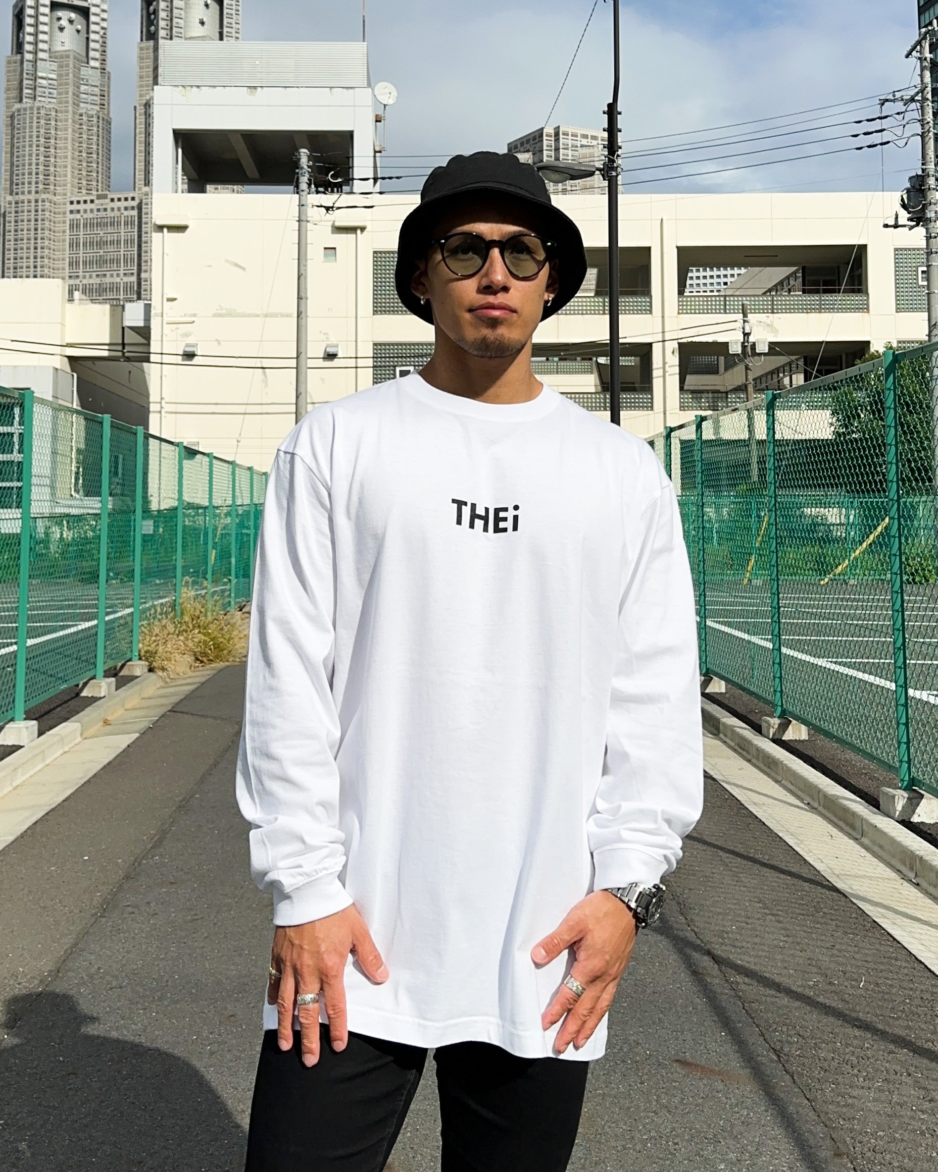 Basic Back Print L/S Tee - White
