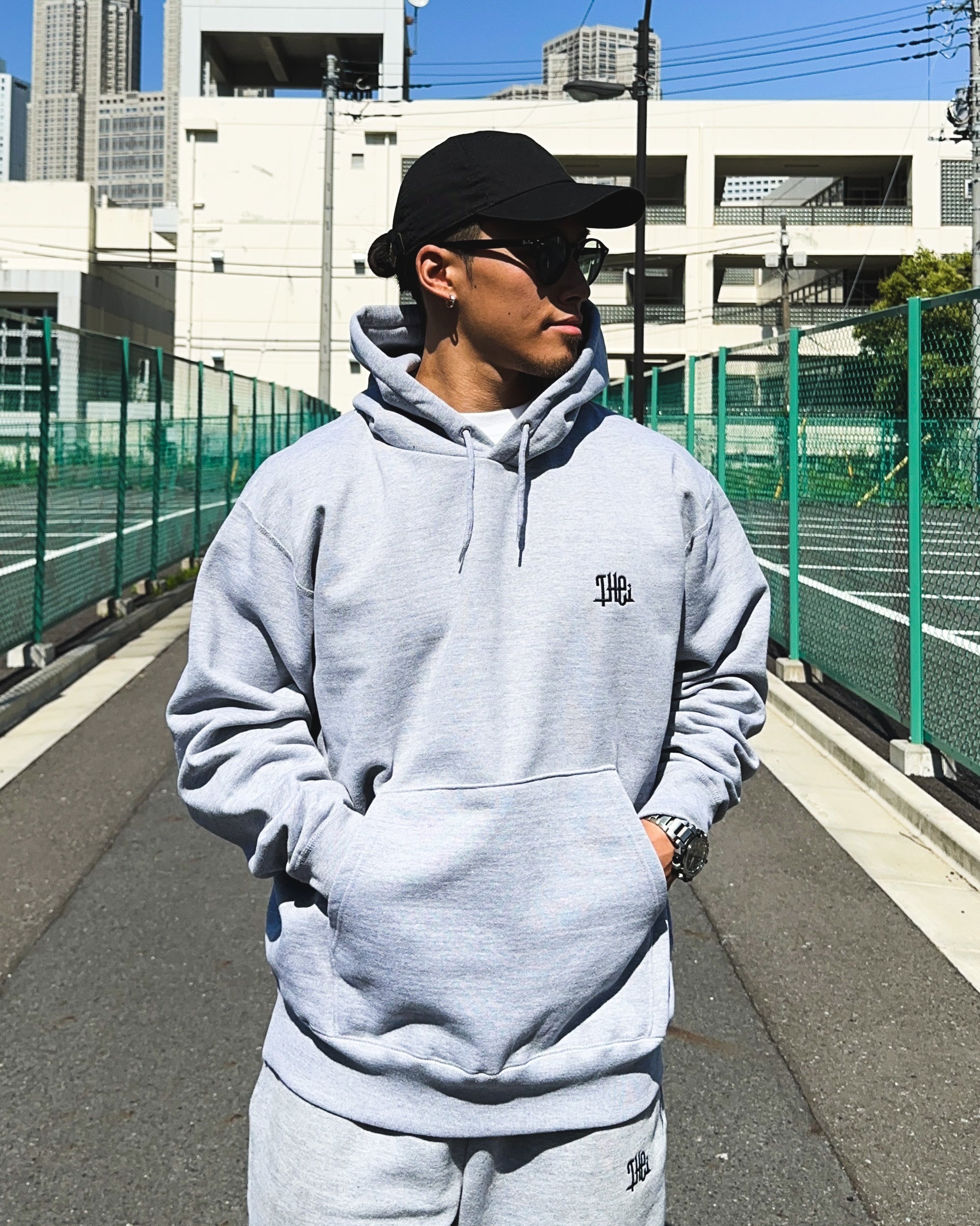 Arabic One Point HW Sweat Hoodie - Gray