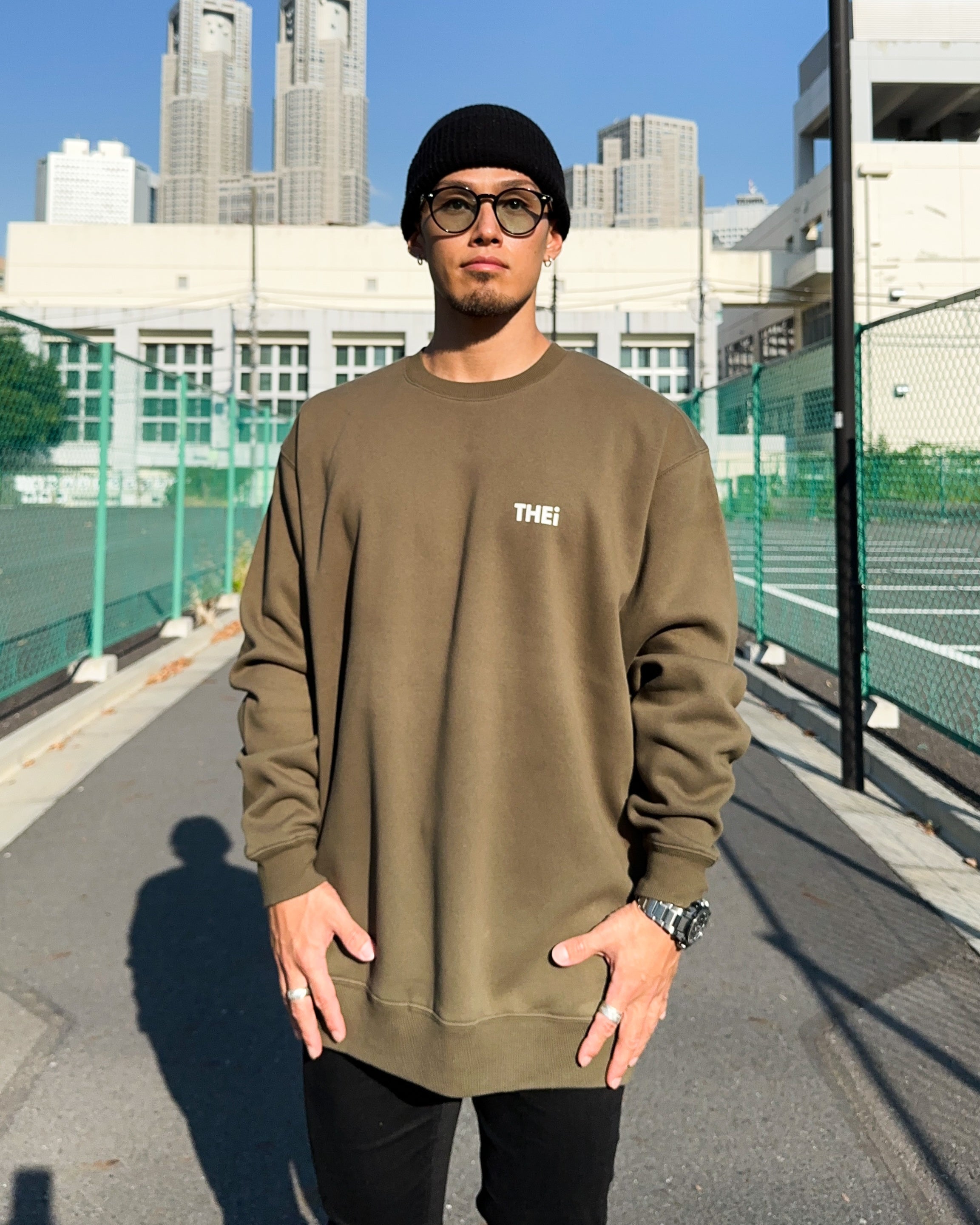 Basic One Point Sweat Shirt - Military Green