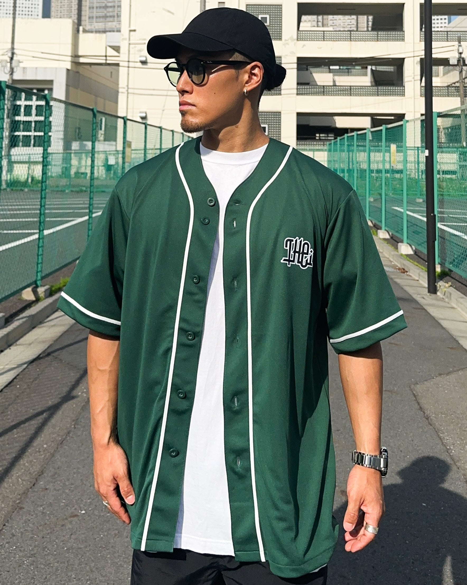 Arabic-Type2 Baseball Shirt - Ivy Green