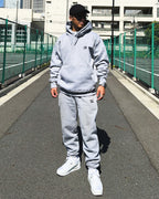 Arabic One Point HW Sweat Hoodie & Pants Setup - Gray