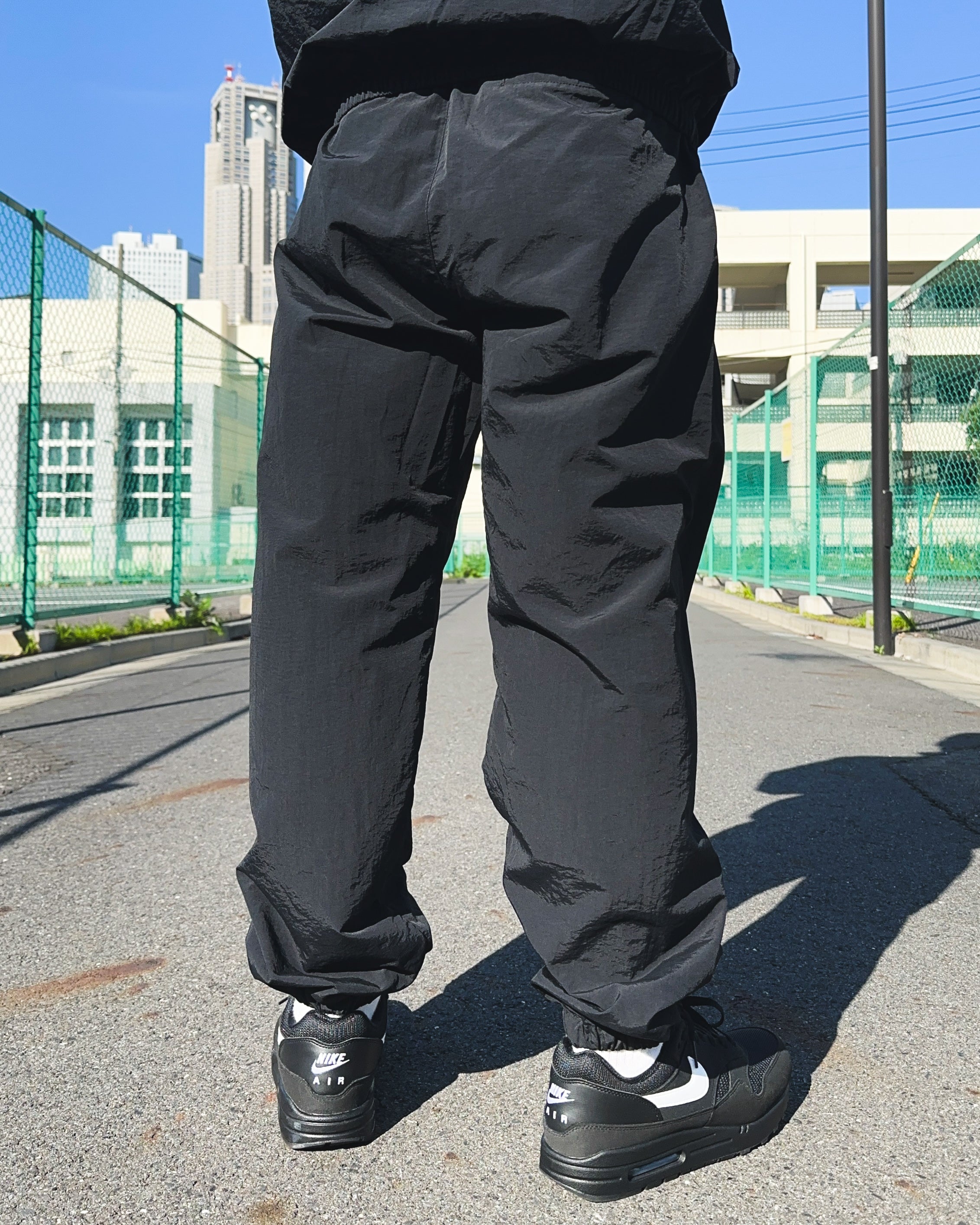 Basic One Point Nylon Track JKT & Pants Setup - Black