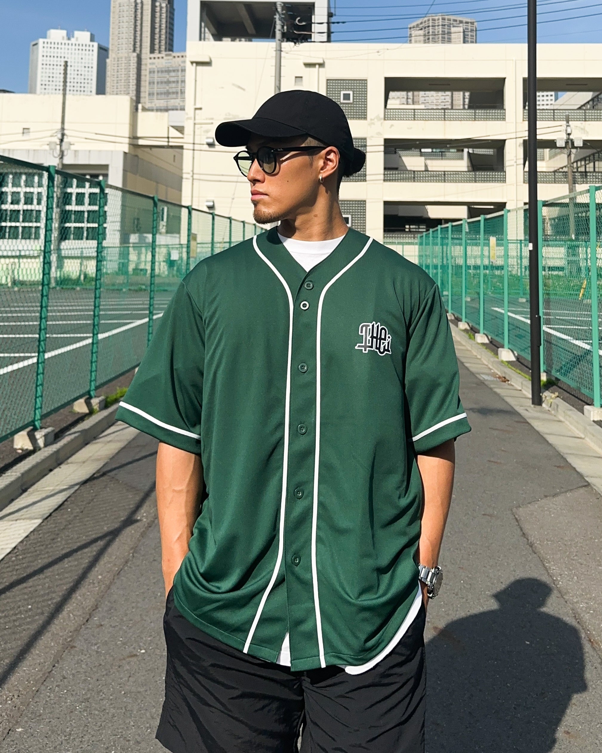 Arabic-Type2 Baseball Shirt - Ivy Green