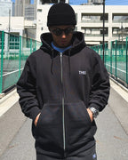 Basic One Point HW Sweat Zip Hoodie & Pants Setup - Black
